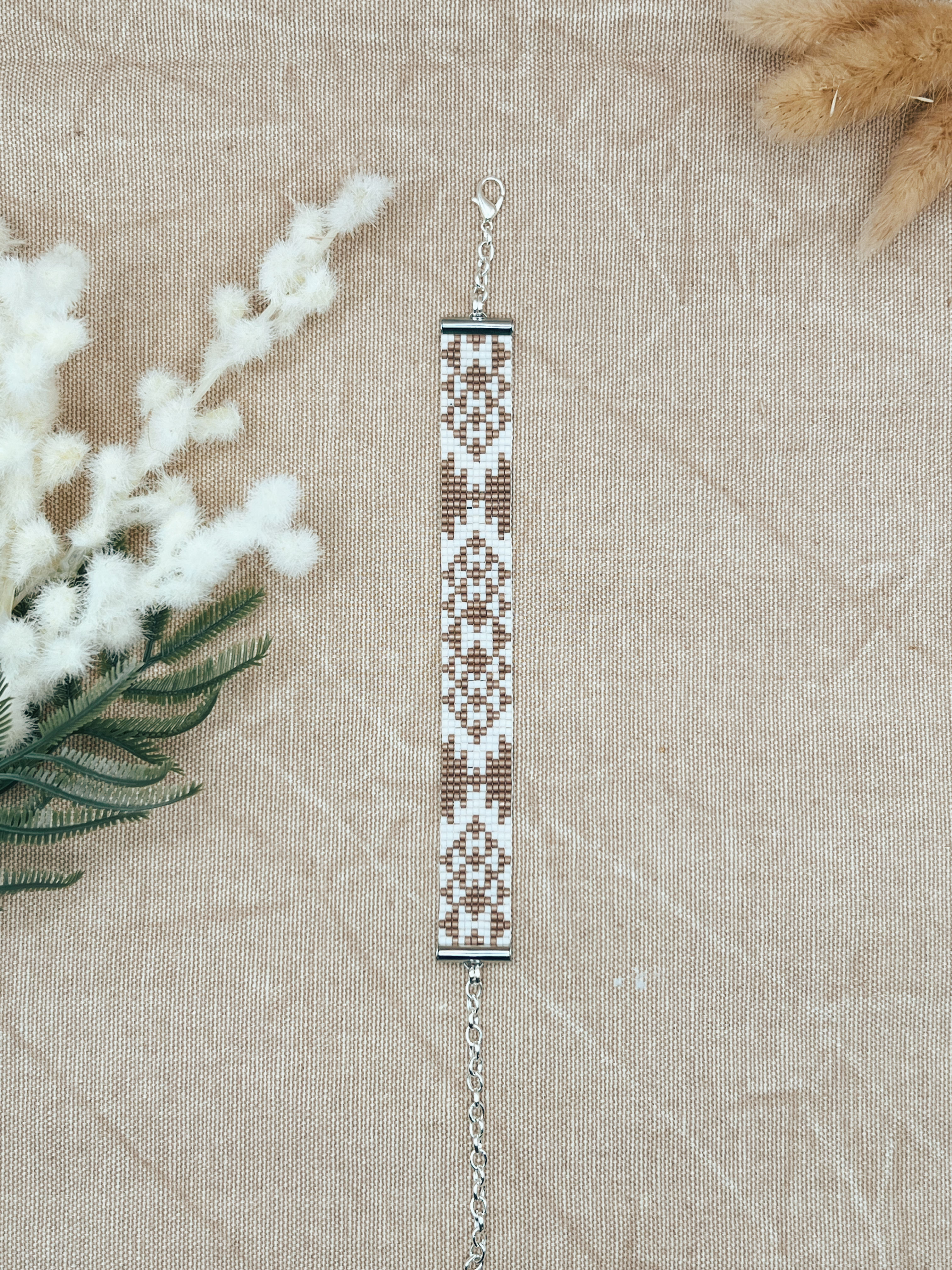 Peyote - Taupe + White