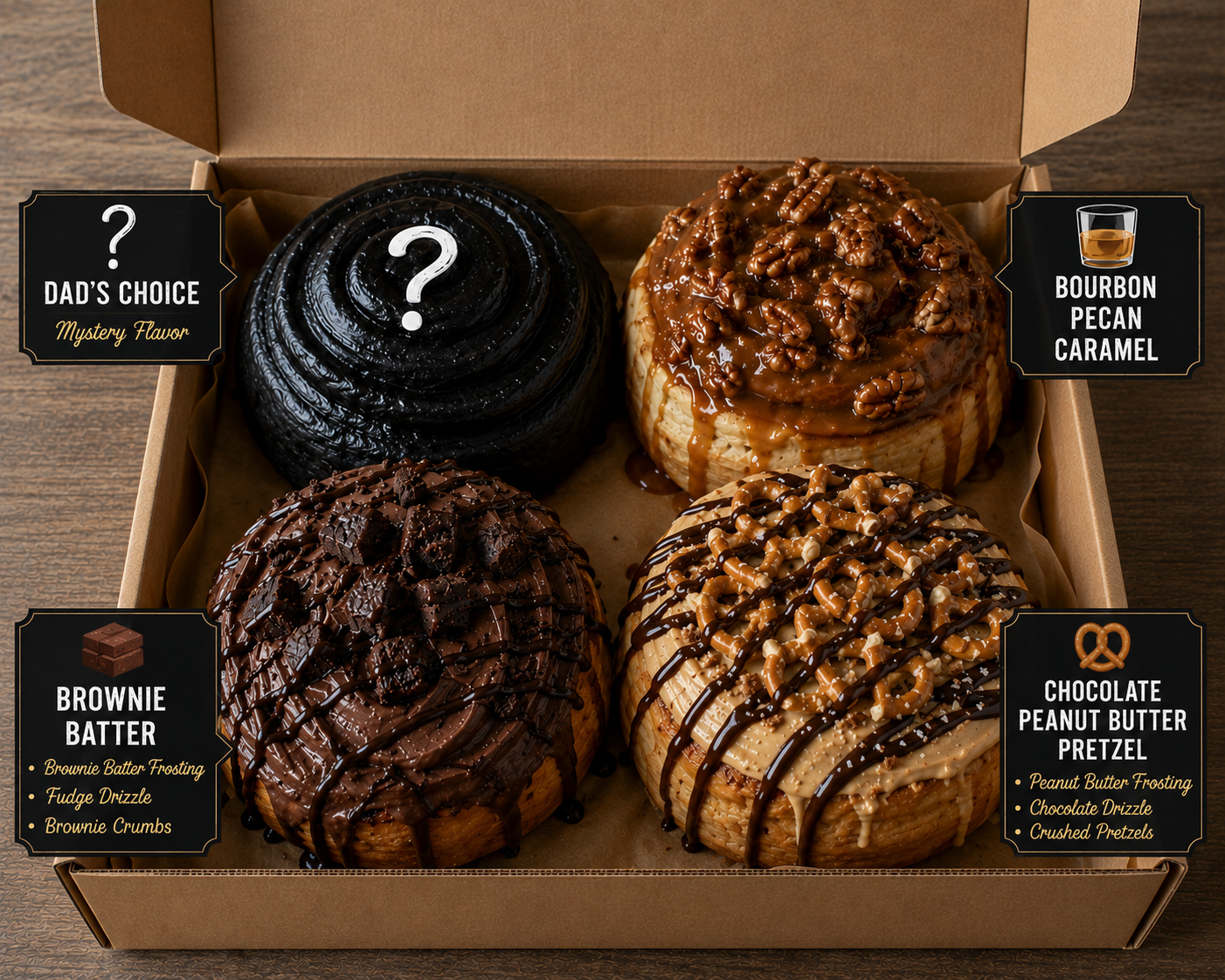Dad's Cinnamon Roll Flight Box