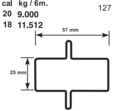 Miniatura: Perfil Tubular 127