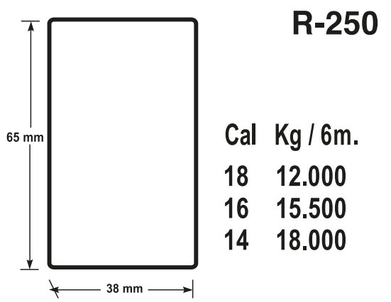 Miniatura: Perfil Tubular R-250