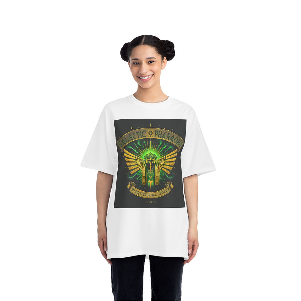 Thumbnail: Galactic Pharaohs Graphic Tee - Rizqs Eternal Legacy Short-Sleeve T-Shirt 