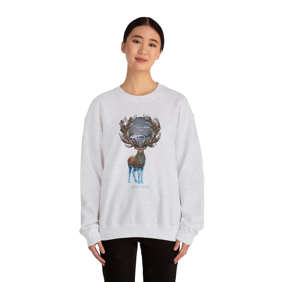縮圖：Glitch God Mystic Forest Stag Sweatshirt