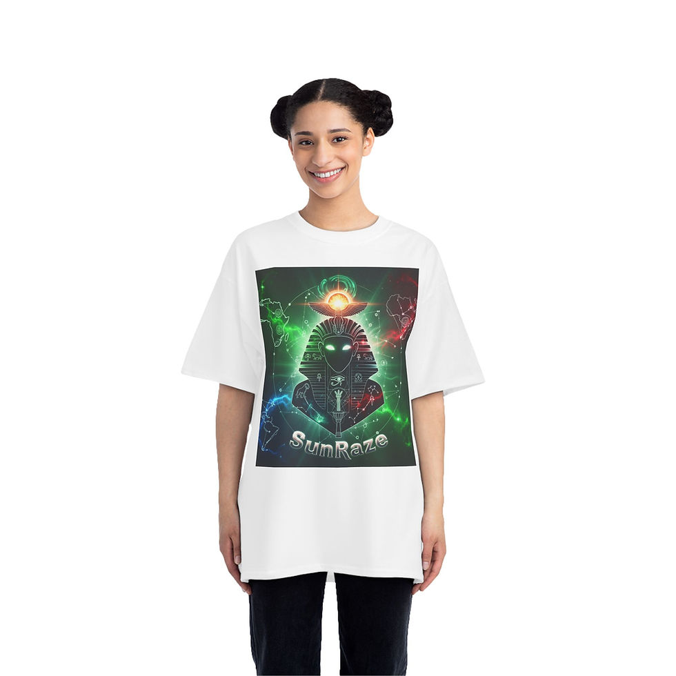 Thumbnail: Cosmic Graphic Tee for Trendsetters, SunRaze Tee for Futurists, Casual Wear