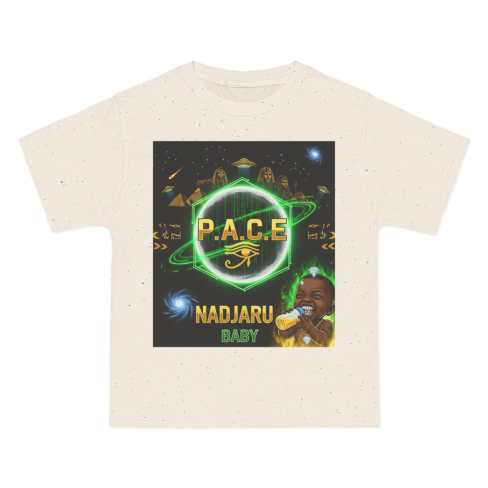 Thumbnail: Cosmic Vibes T-Shirt with P.A.C.E Design, Unisex Short-Sleeve Shirt
