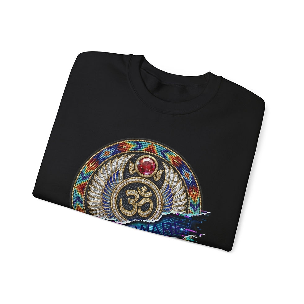 Thumbnail: Om Symbol Mandala Crewneck Sweatshirt — Spiritual Yoga Graphic Pullover