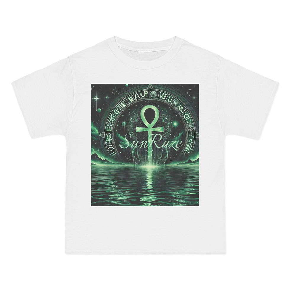 Thumbnail: SunRaze Ankh Graphic Tee - Spiritual Short-Sleeve T-Shirt for Mystical Souls