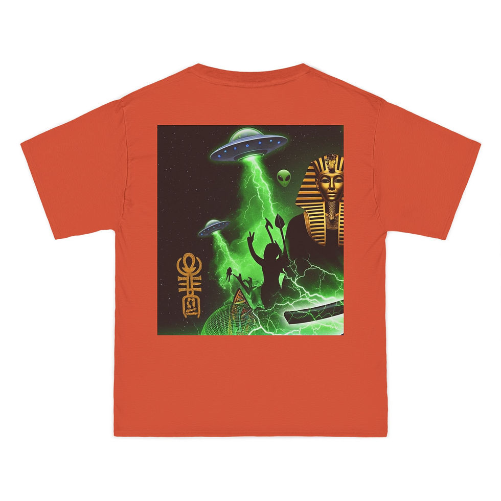 Thumbnail: Galactic Mystique T-Shirt - UFO, Egyptian Art, Cosmic Tee, Alien Vibe, 