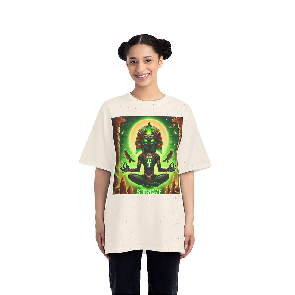 Thumbnail: Cosmic Meditation T-Shirt - Unisex Short-Sleeve with Ankh Design