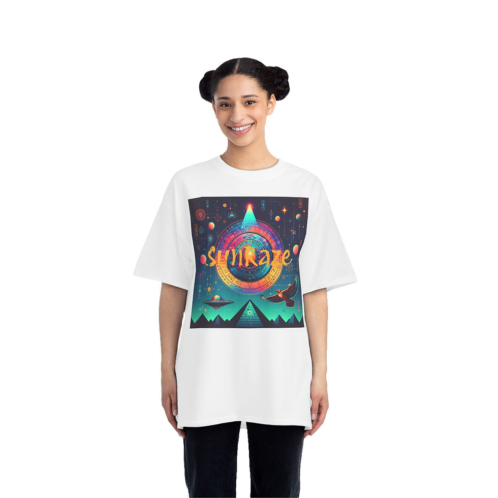縮圖：Cosmic Vibe Short-Sleeve T-Shirt with Eye Design