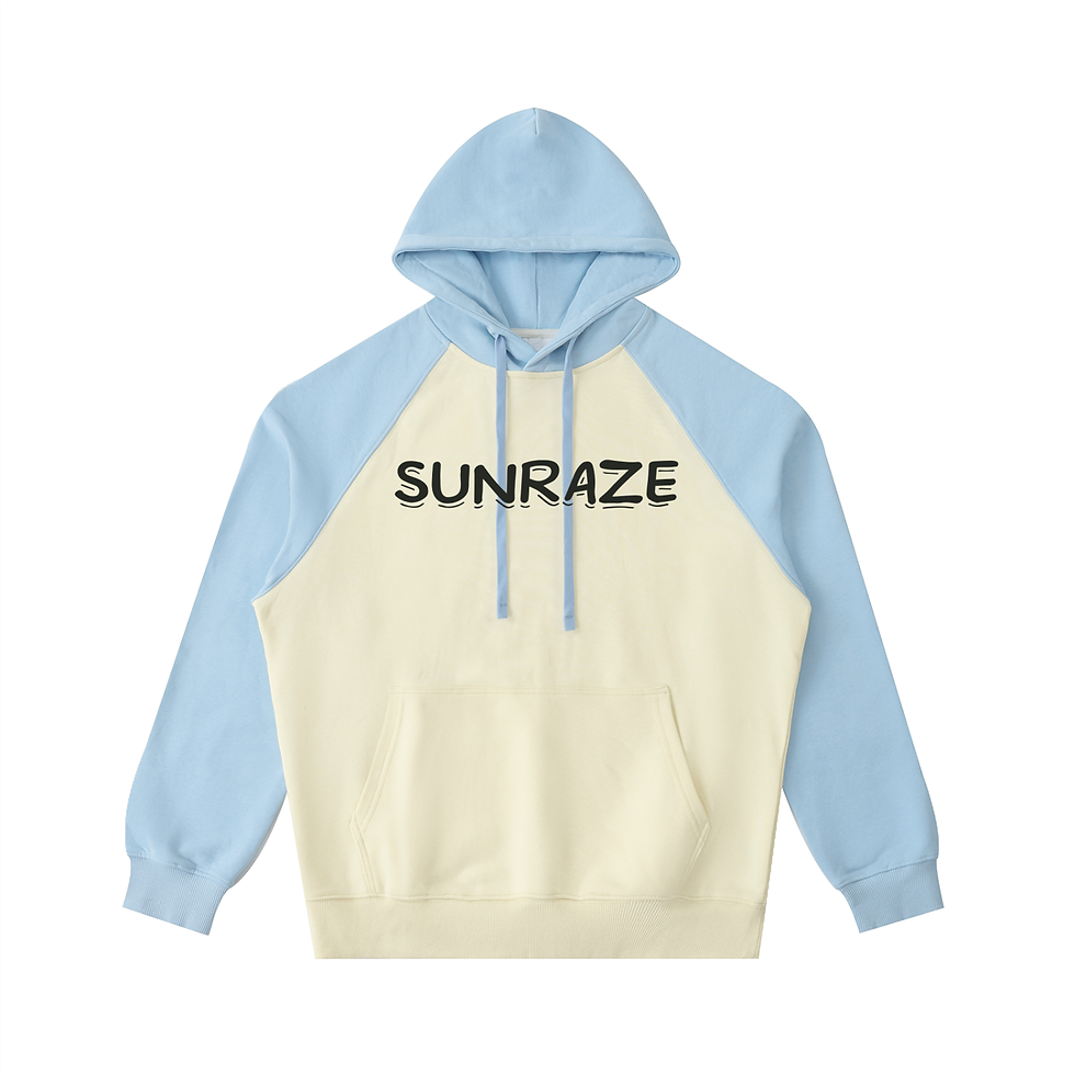 縮圖：SunRaze Color-Block Raglan Sleeve Hoodie