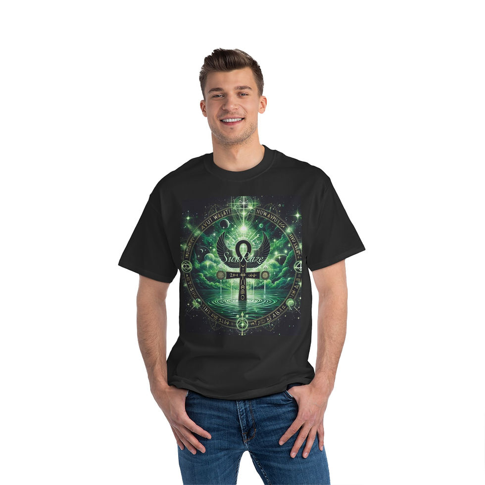 Thumbnail: Spiritual Vibes Beefy-T® Short-Sleeve T-Shirt - Universe & Ankh Design