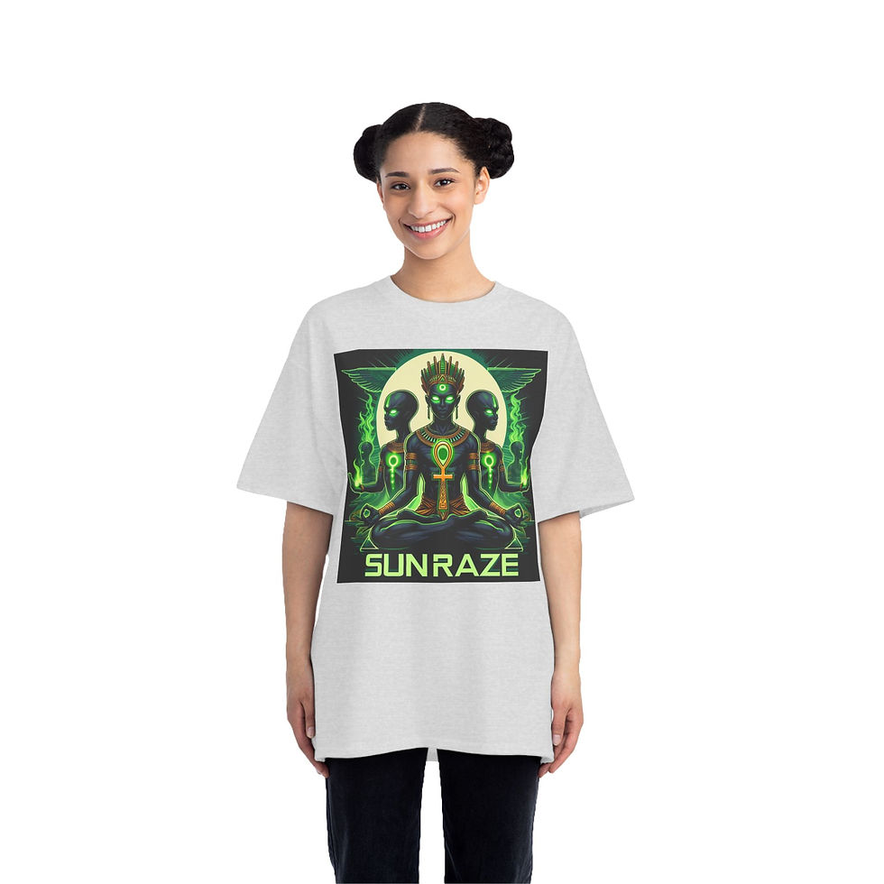 Thumbnail: Spiritual Neon Graphic T-Shirt - 'Sunraze' Design
