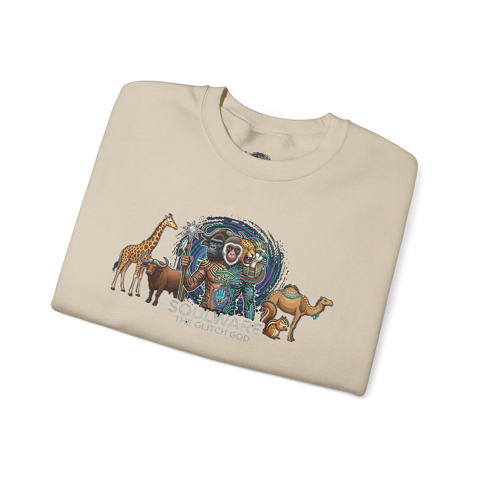 Thumbnail:  Sweatshirt — 'Solitude' Wildlife Graphic Sweatshirt (Giraffe, Elephant, Camel)