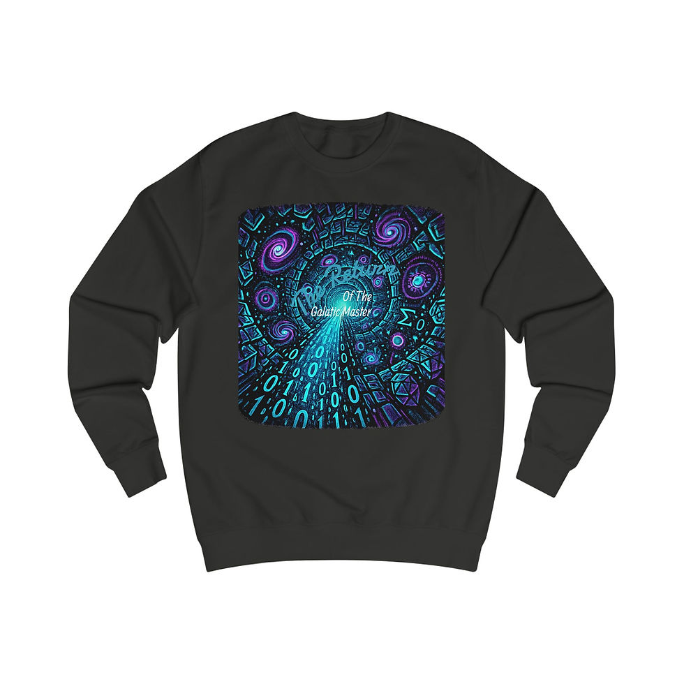 Thumbnail: Cosmic Code Sweatshirt — Retro Tech Galaxy Design (SunRaze)