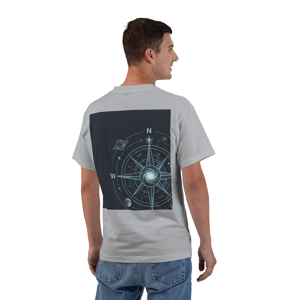 縮圖：Celestial Navigation T-Shirt — Space Compass Graphic Tee