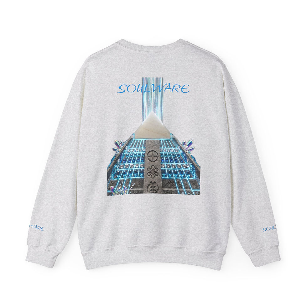 Thumbnail: Crewneck Sweatshirt — Blue Pyramid 'Soulnare' Graphic