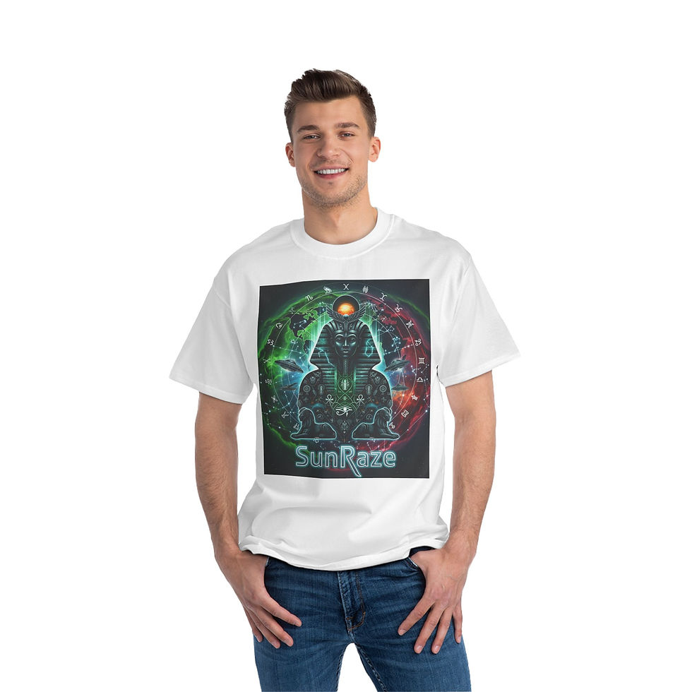 Thumbnail: SunRaze Graphic Tee, Cosmic T-Shirt for Gamers, Planetary Art Shirt