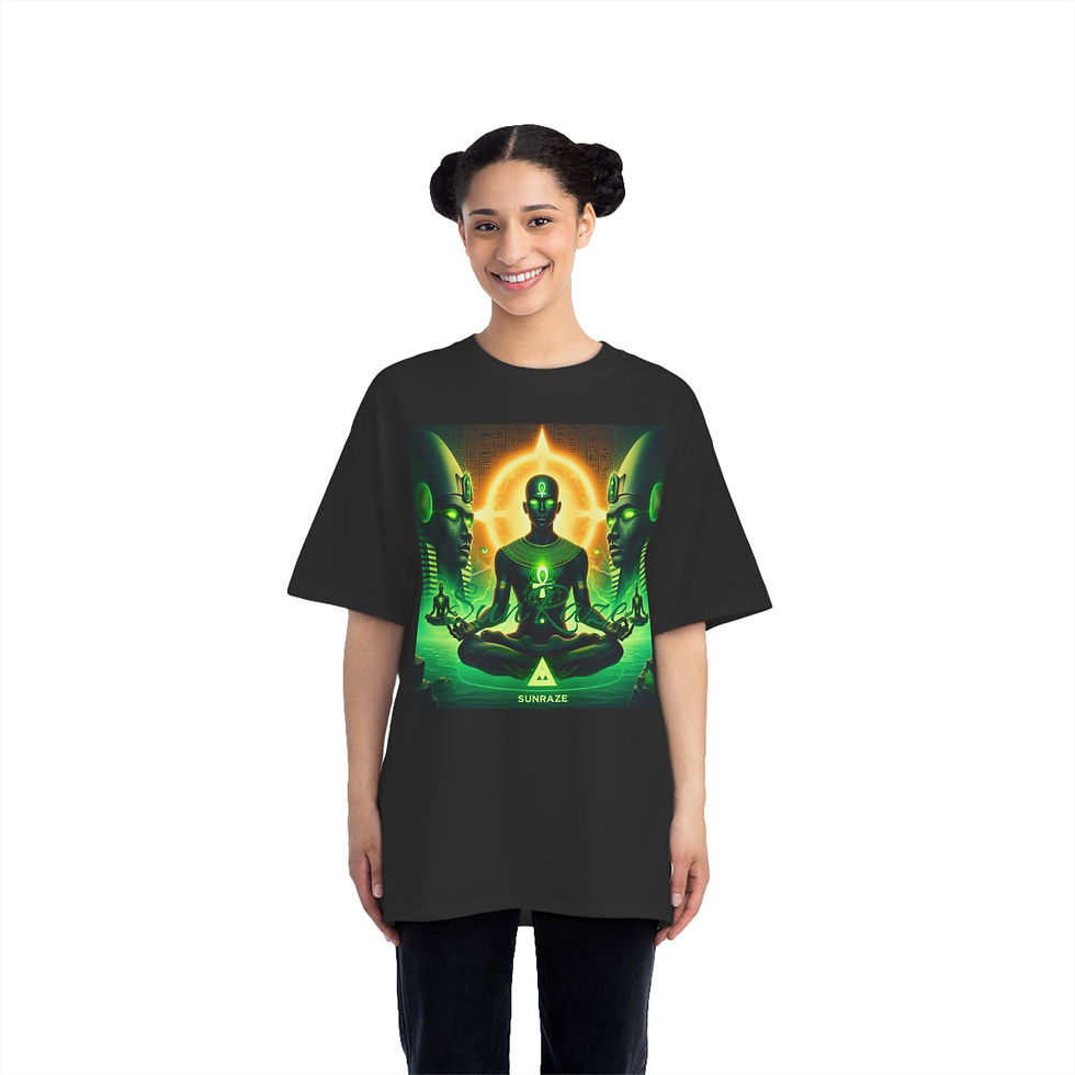 Thumbnail: Mystical Green Meditation T-Shirt | Spiritual Ankh Design