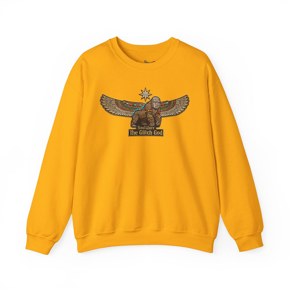 Thumbnail: Crewneck Sweatshirt — 'The Glitch God' Winged Pharaoh Graphic