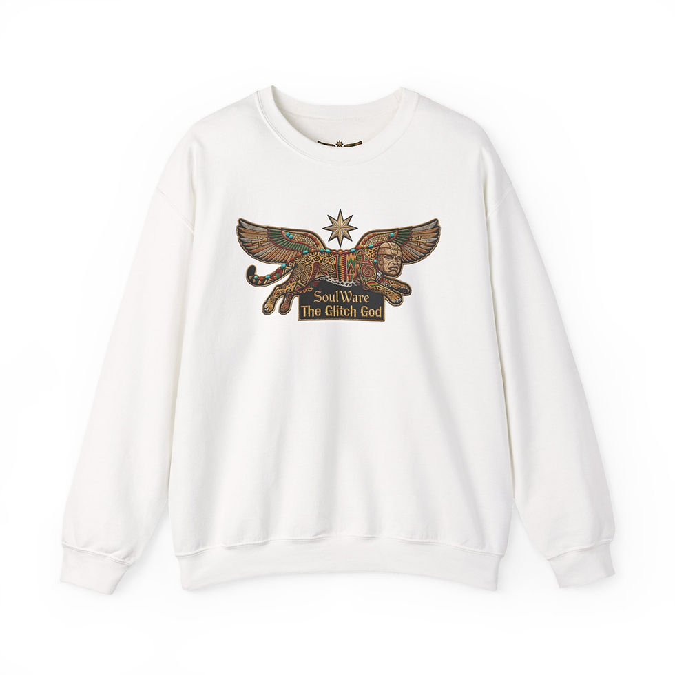 الصورة المصغرة: Winged Angel Graphic Sweatshirt — "Soul Wore The Glitch God" Vintage Design