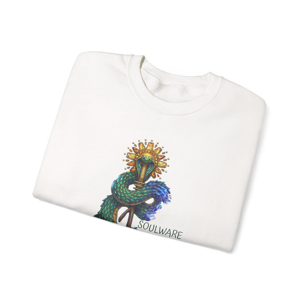 Thumbnail: Crewneck Sweatshirt — Mystical Snake & Caduceus 'Soulware' Graphic