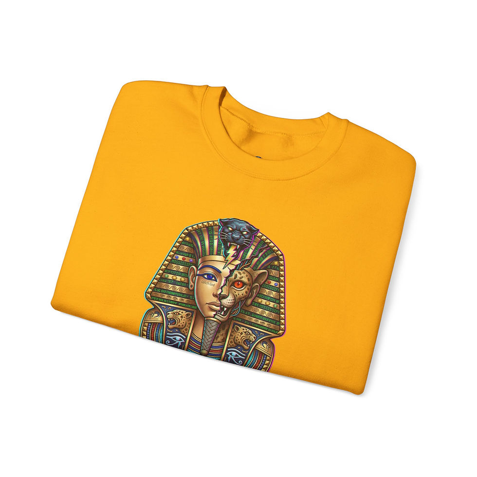 Thumbnail: Egyptian Pharaoh Mask Crewneck Sweatshirt – Vintage Tutankhamun Graphic