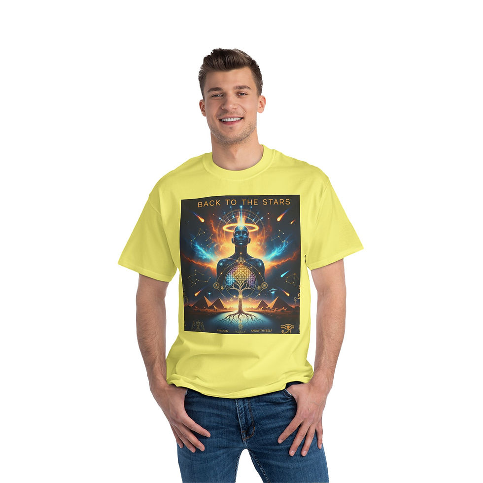 Thumbnail: Cosmic Energy Short-Sleeve T-Shirt, Psychedelic Tee, Meditation Shirt
