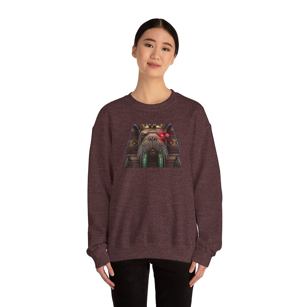 Thumbnail: Bear Totem Crewneck Sweatshirt — Ethnic Tribal Bear Graphic Crew