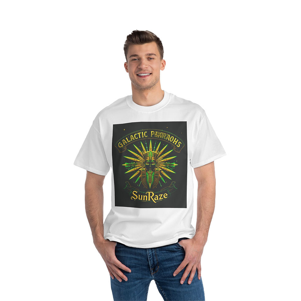 Thumbnail: Galactic Pharaohs SunRaze Sleeve T-Shirt - Unique Cosmic Design for Nuwaubians