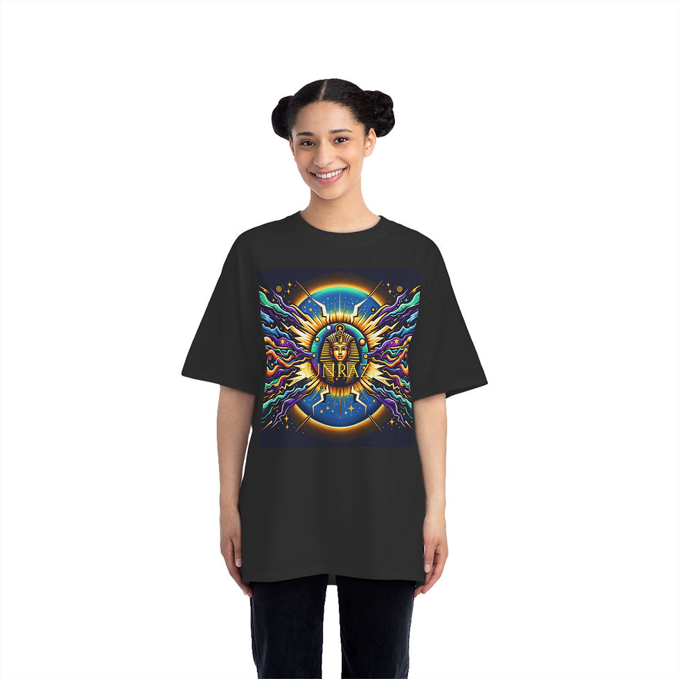 Thumbnail: Graphic Egyptian Mythology T-Shirt with Ankh & Scarab Design