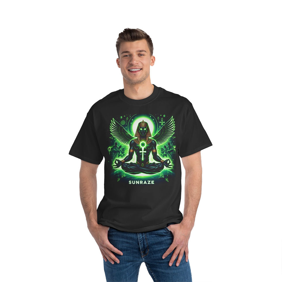 Thumbnail: Sunraze Cosmic Enlightenment TShirt - Short Sleeve Graphic Tee with Alien Design