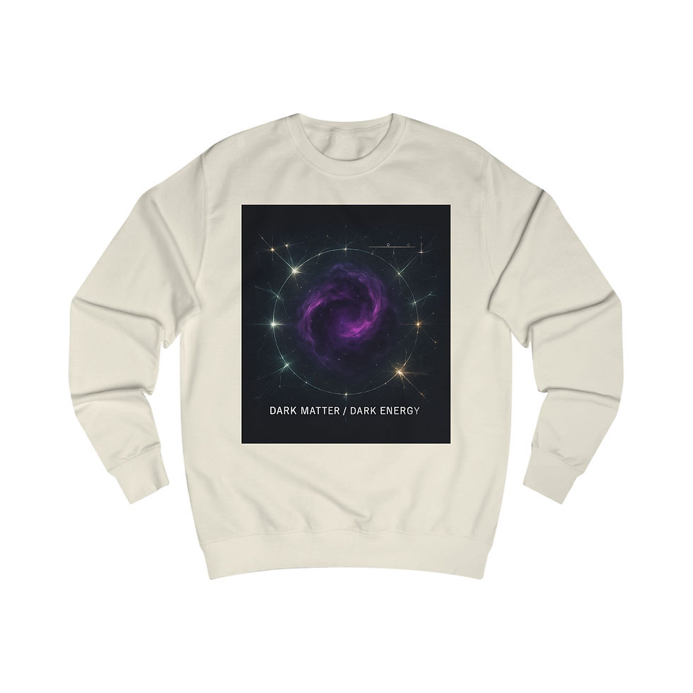 الصورة المصغرة: Galaxy Spiral Sweatshirt — "Dark Matter / Dark Energy" Space Graphic Crewneck