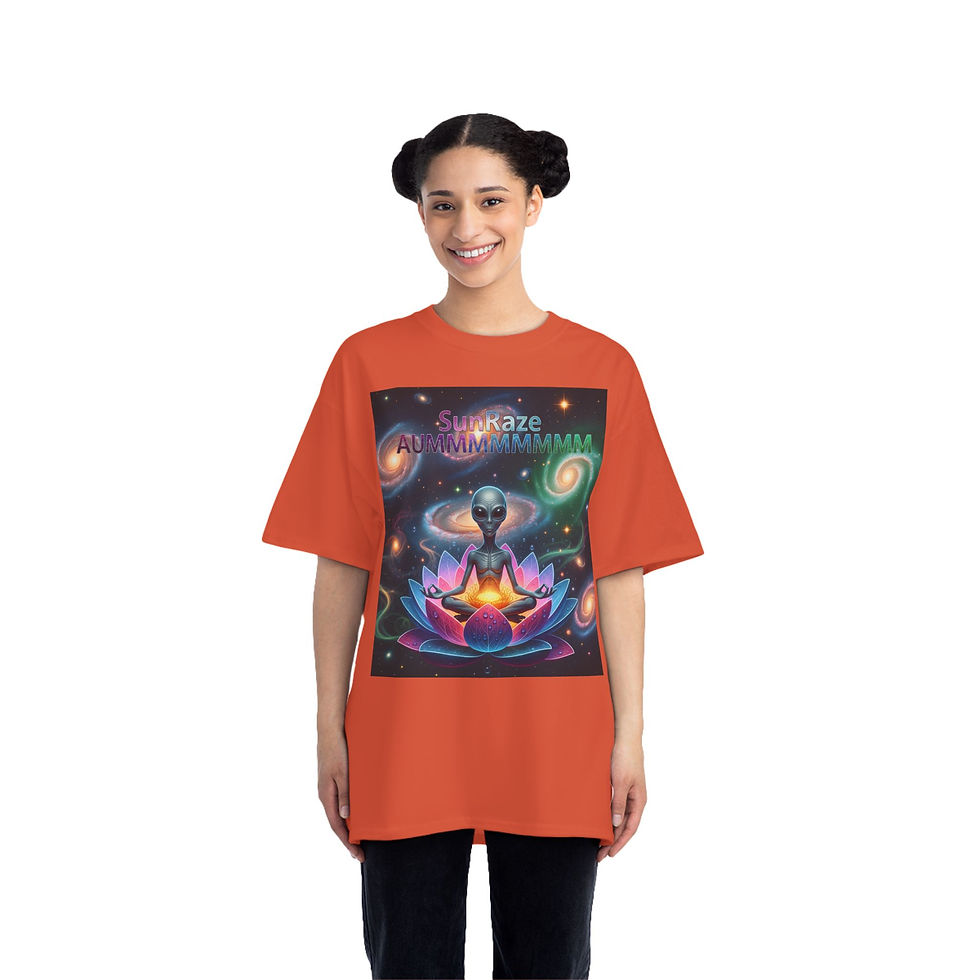 Thumbnail: Cosmic Alien Meditation T-Shirt, Artistic Tee, Spiritual Apparel, Unique Gift