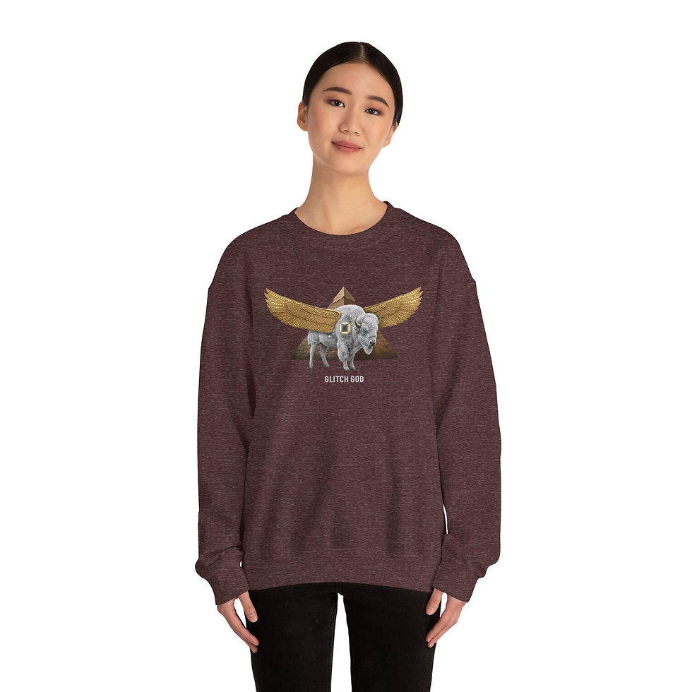 Thumbnail: Winged Wolf Crewneck Sweatshirt — Mythic Wolf Graphic Pullover