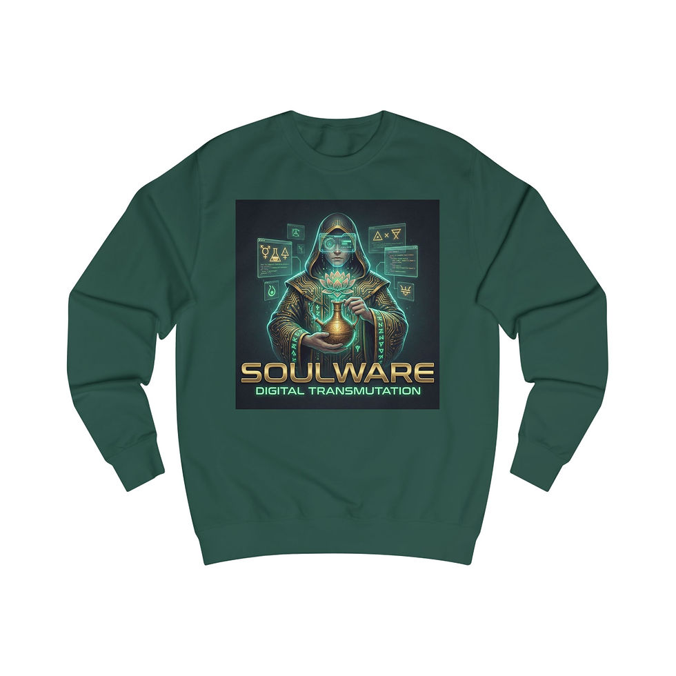 Thumbnail: Soulware Sweatshirt — 'SOULWARE Digital Transmutation' Cyber Mystic by SunRaze