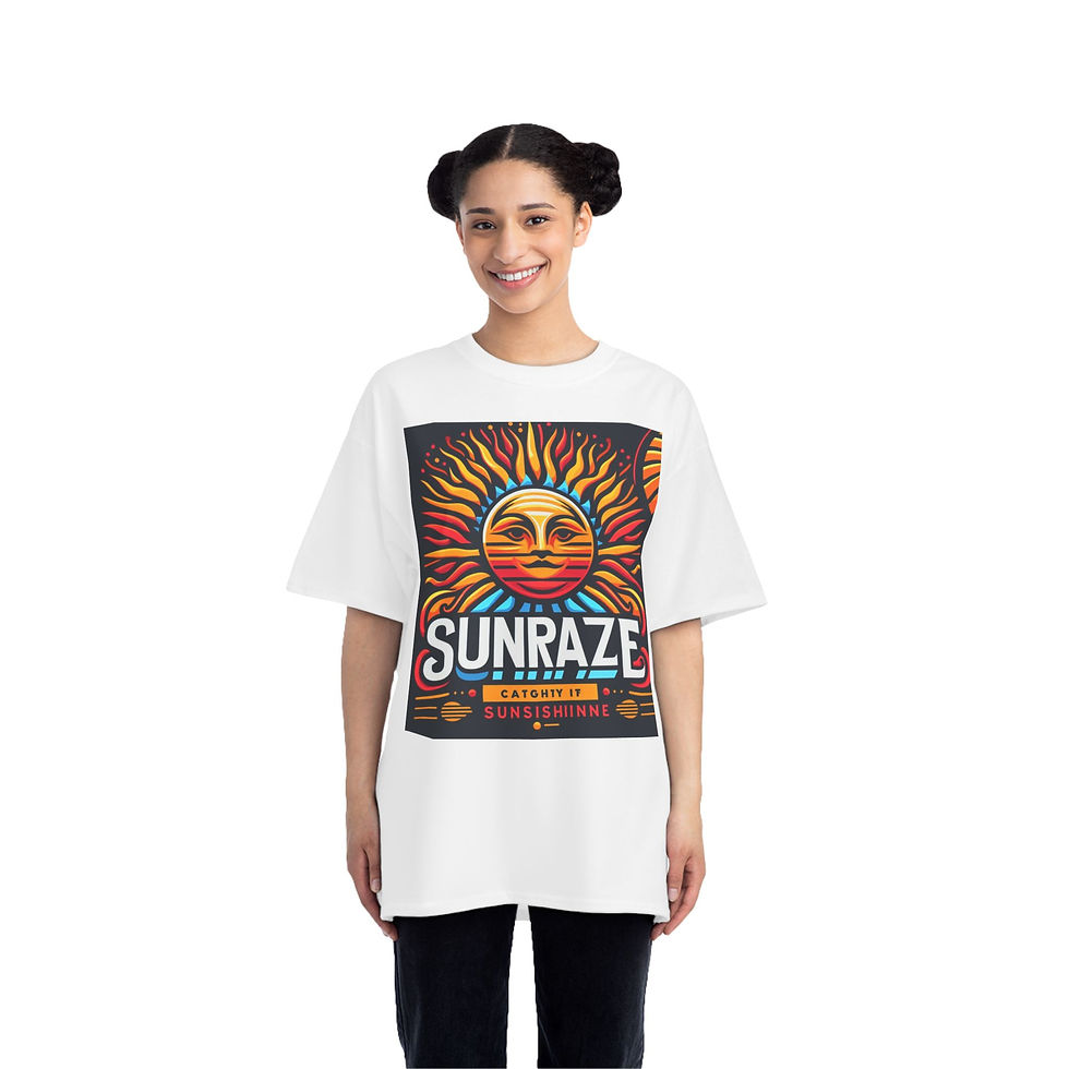 縮圖：Sunraze Short-Sleeve T-Shirt - Catchy Sun Design with Inspirational Quote