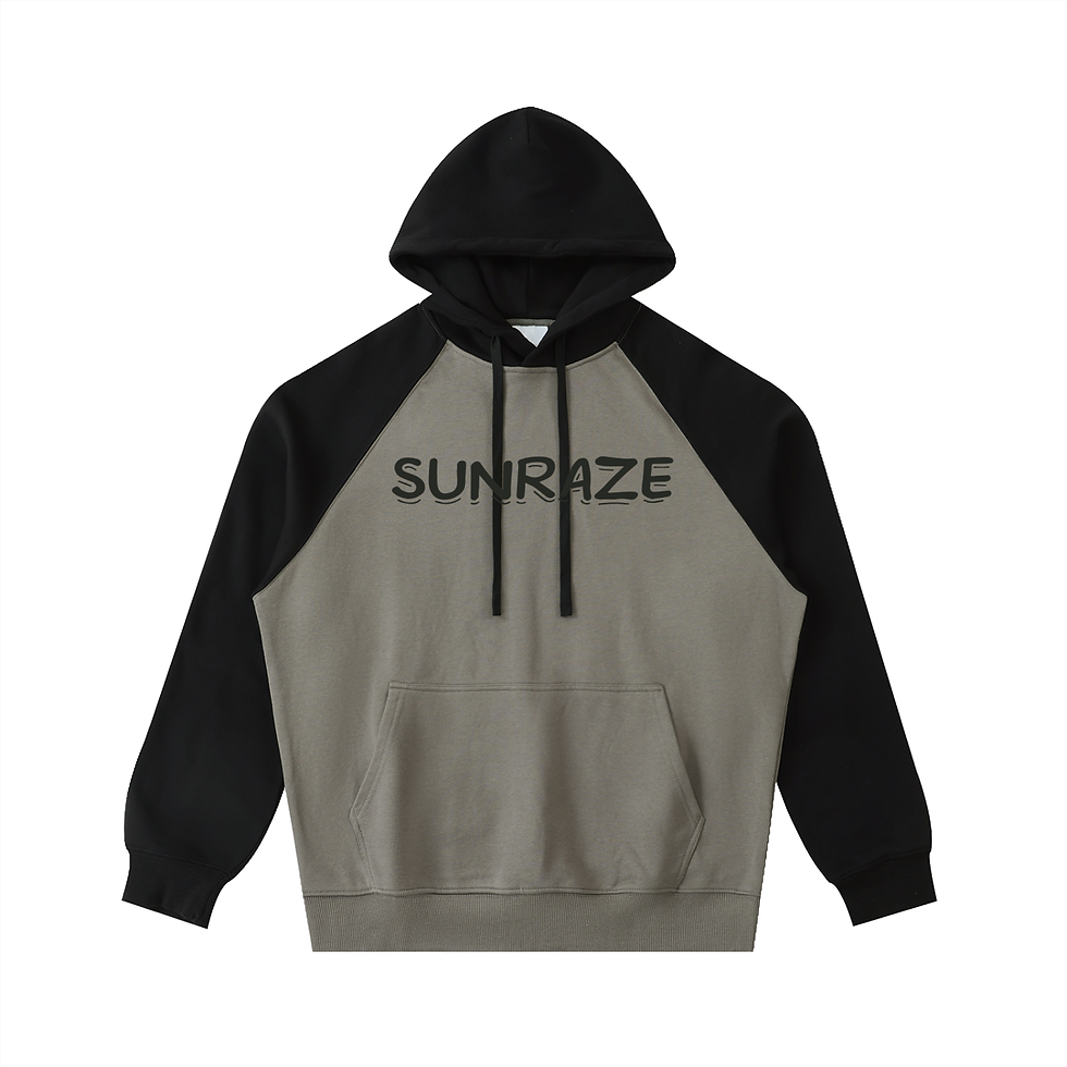 縮圖：SunRaze Color-Block Raglan Sleeve Hoodie