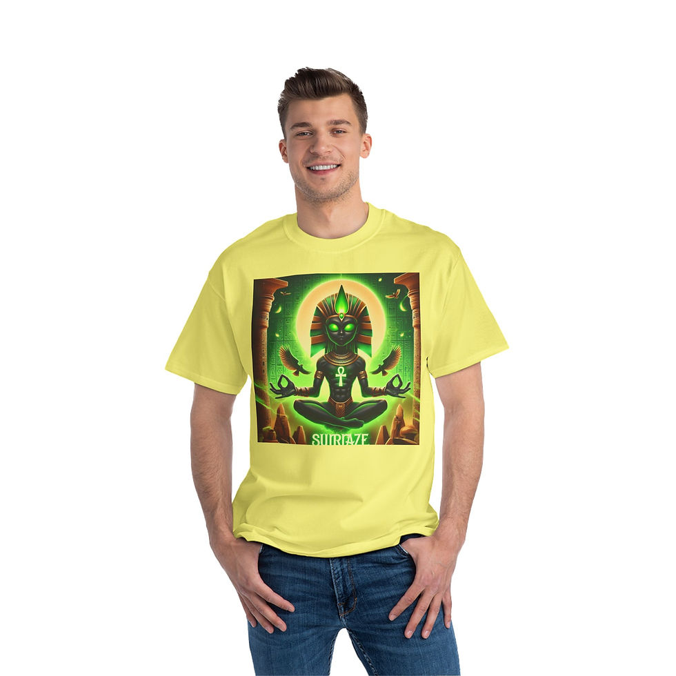 Thumbnail: Cosmic Meditation T-Shirt - Unisex Short-Sleeve with Ankh Design