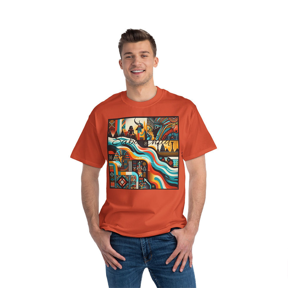 縮圖：Artistic Short-Sleeve T-Shirt - 'SunRaze' Design