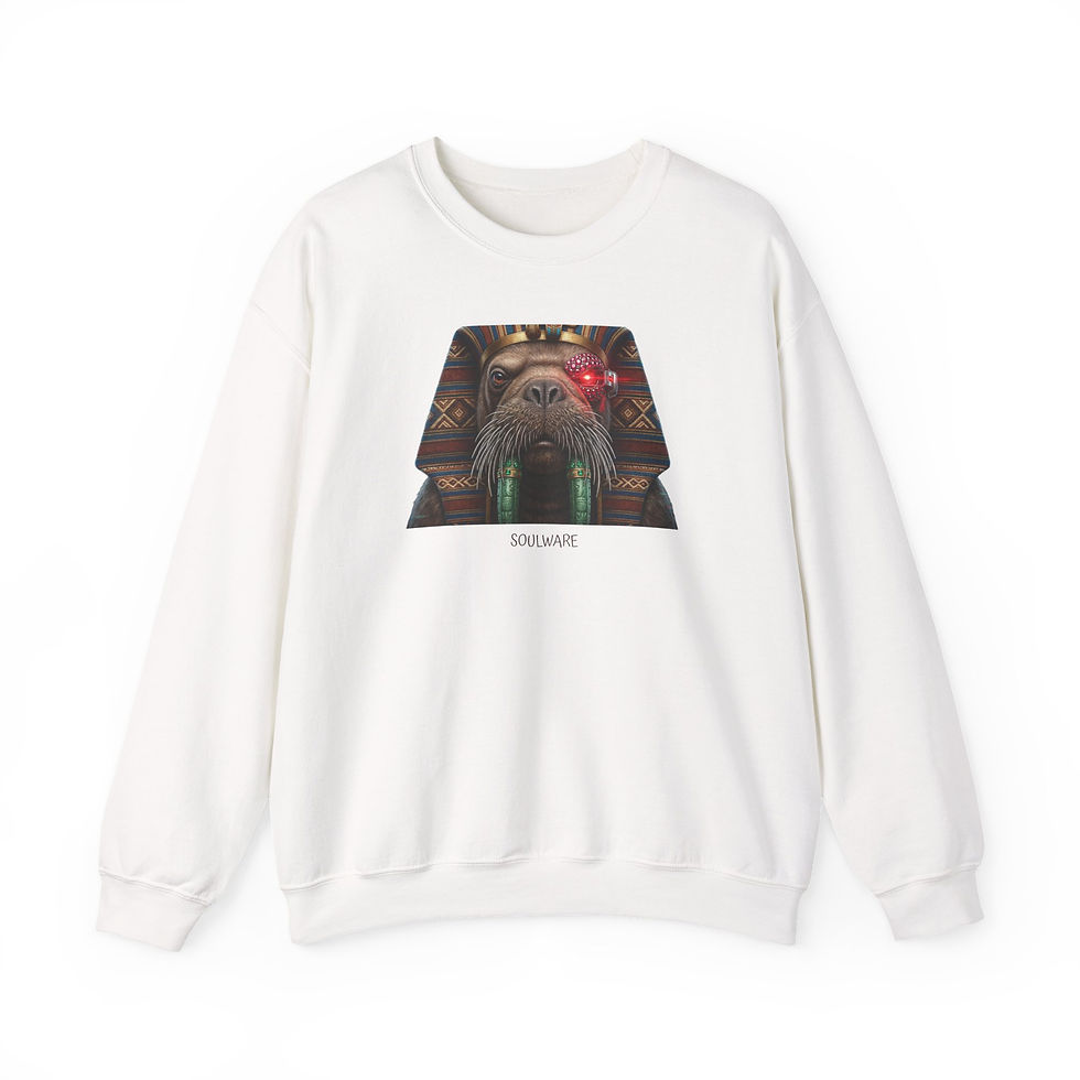 Thumbnail: Bear Totem Crewneck Sweatshirt — Ethnic Tribal Bear Graphic Crew