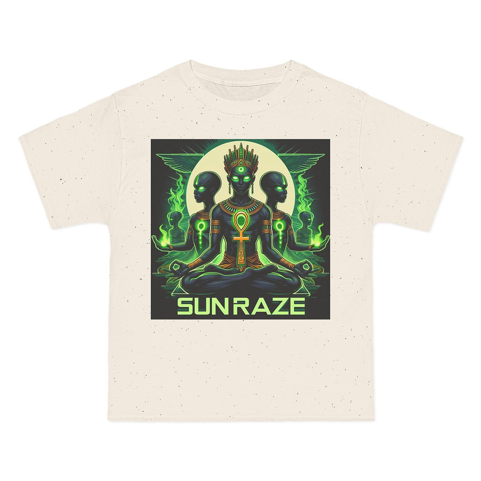 Thumbnail: Spiritual Neon Graphic T-Shirt - 'Sunraze' Design