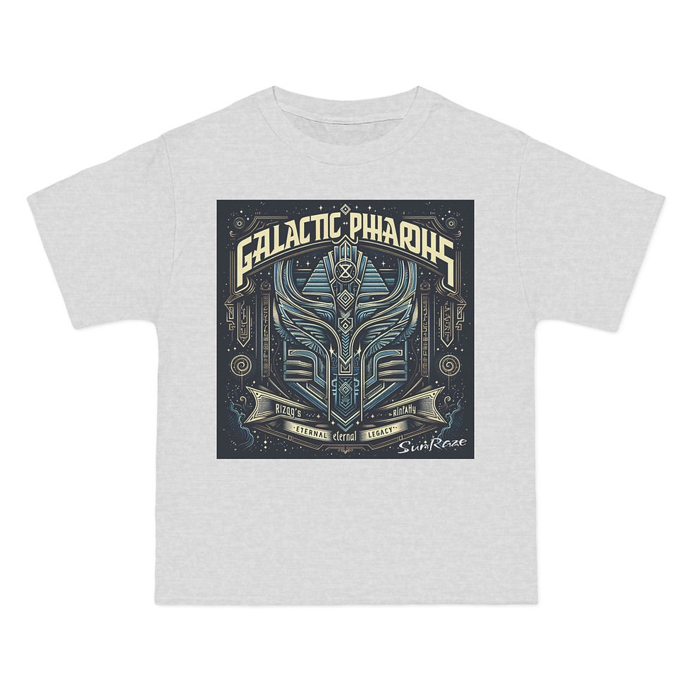 Thumbnail: Galactic Pharaohs Graphic T-Shirt - Short Sleeve, Hieroglyphic Design