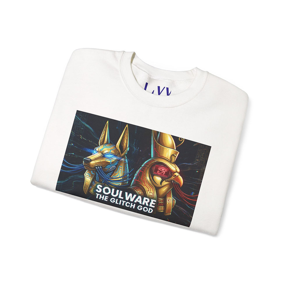 縮圖：Soulware 'The Glitch God' Crewneck Sweatshirt — Anubis & Ra Graphic