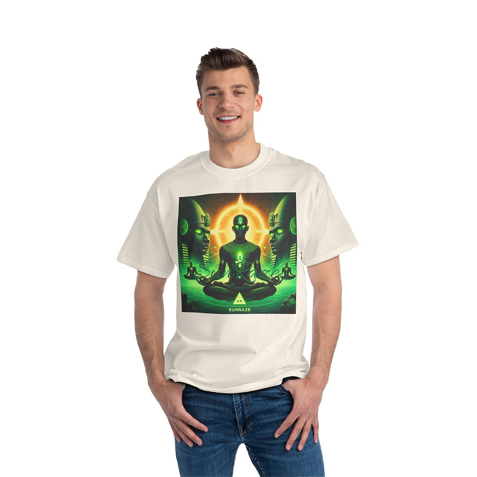 Thumbnail: Mystical Green Meditation T-Shirt | Spiritual Ankh Design