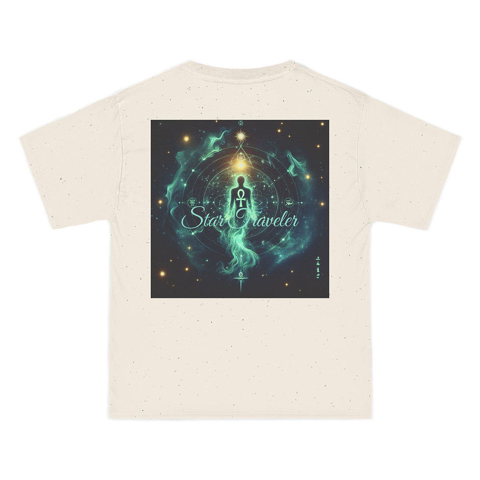 Thumbnail: Mystical Sunraze & Star Traveler Short-Sleeve T-Shirt | Spiritual Graphic Tee | 