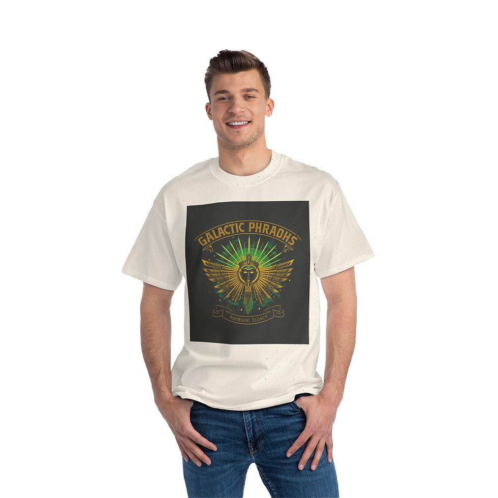 Thumbnail: Galactic Pharaohs Graphic T-Shirt - Short-Sleeve, Unisex, Cosmic Design