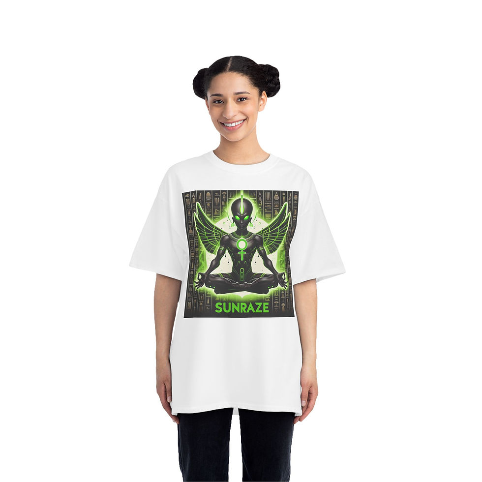 الصورة المصغرة: Sunraze Alien Graphic T-Shirt - Short Sleeve, Futuristic Design