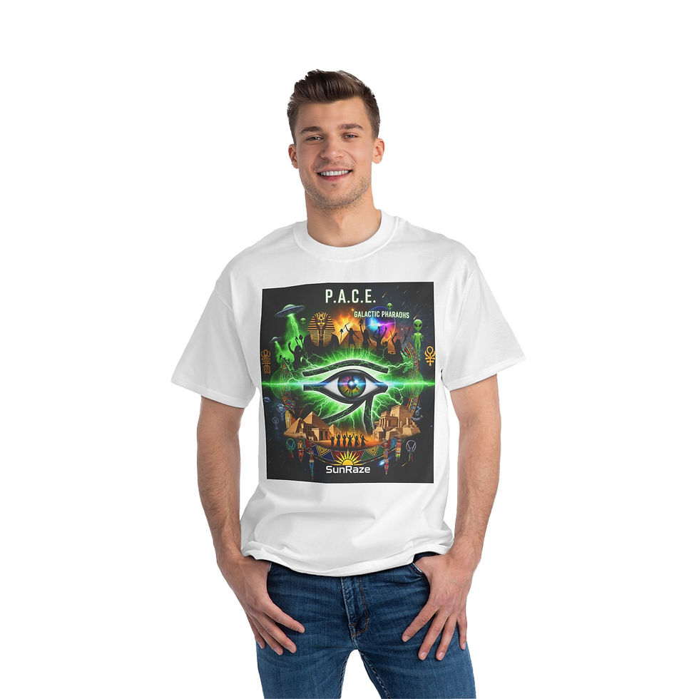 Thumbnail: Galactic Mystique T-Shirt - UFO, Egyptian Art, Cosmic Tee, Alien Vibe, 