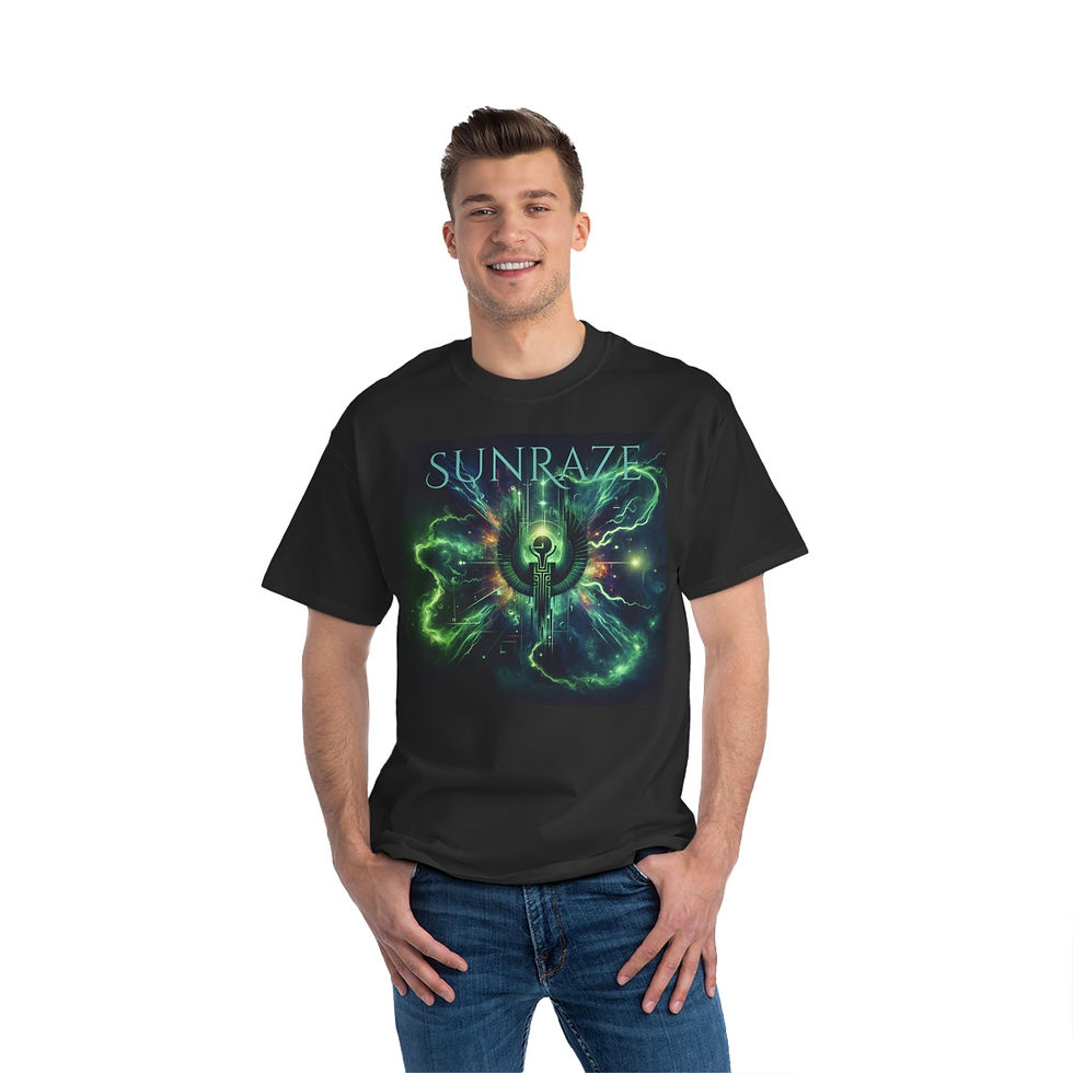 Thumbnail: Sunraze Graphic T-Shirt - Stars of Rizq, Heart of Egypt Design