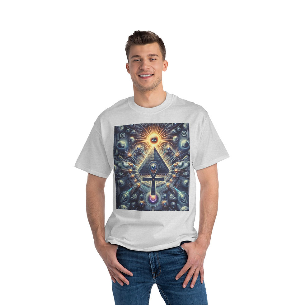 Thumbnail: Psychedelic SunRaze Short-Sleeve T-Shirt - Bohemian Vibes for Festival Lovers